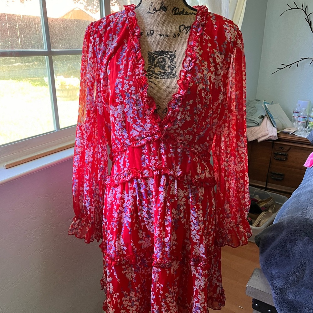 Red backless dress